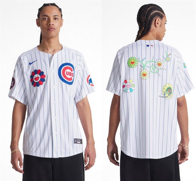 Men's Chicago Cubs White Big Logo 2025 Tokyo Series Limited Stitched Baseball Jersey Men's Chicago Cubs White Big Logo 2025 Tokyo Series Limited Stitched Baseball Jersey