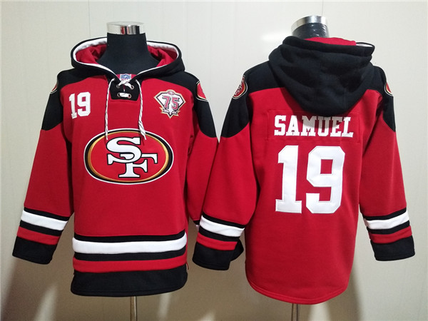 Men's San Francisco 49ers #19 Deebo Samuel Red Ageless Must-Have Lace-Up Pullover Hoodie Men's San Francisco 49ers #19 Deebo Samuel Red Ageless Must-Have Lace-Up Pullover Hoodie