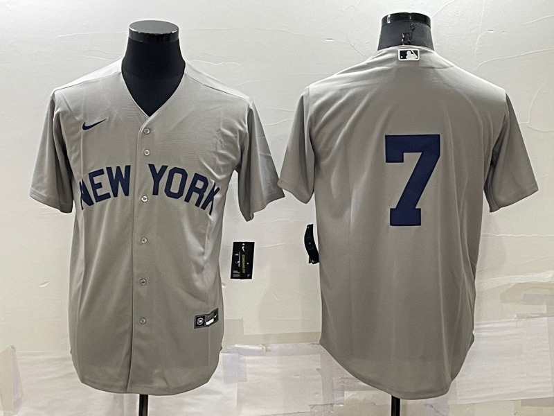 Men's New York Yankees #7 Mickey Mantle Grey Field of Dreams Cool Base Stitched Baseball Jersey Men's New York Yankees #7 Mickey Mantle Grey Field of Dreams Cool Base Stitched Baseball Jersey