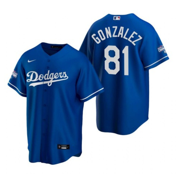 Men's Los Angeles Dodgers #81 Victor Gonzalez Royal 2020 World Series Champions Home Patch Stitched MLB Jersey Men's Los Angeles Dodgers #81 Victor Gonzalez Royal 2020 World Series Champions Home Patch Stitched MLB Jersey