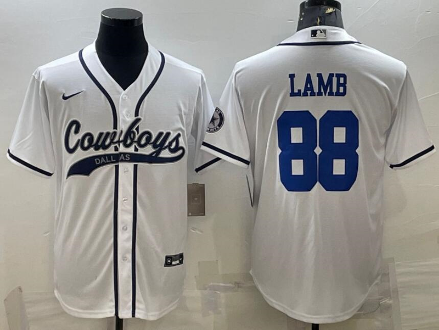 Men's Dallas Cowboys ACTIVE PLAYER Custom White Cool Base Stitched Baseball Jersey Men's Dallas Cowboys ACTIVE PLAYER Custom White Cool Base Stitched Baseball Jersey