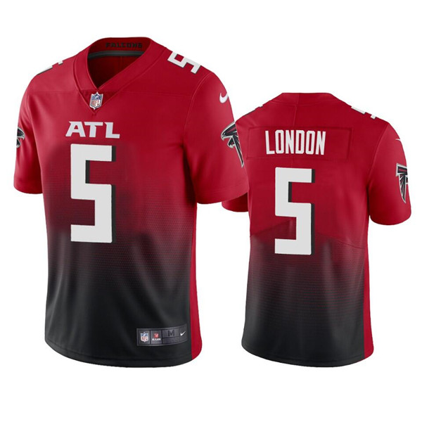 Men's Atlanta Falcons #5 Drake London Red/Black Vapor Untouchable Limited Stitched Jersey Men's Atlanta Falcons #5 Drake London Red/Black Vapor Untouchable Limited Stitched Jersey