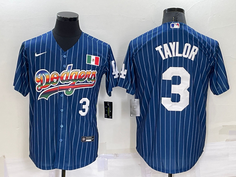Men's Los Angeles Dodgers #3 Chris Taylor Navy Mexico Rainbow Cool Base Stitched Baseball Jersey Men's Los Angeles Dodgers #3 Chris Taylor Navy Mexico Rainbow Cool Base Stitched Baseball Jersey