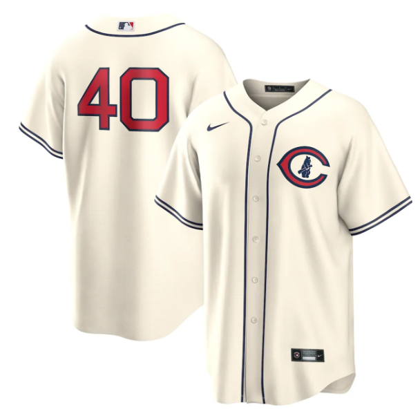 Men's Chicago Cubs #40 Willson Contreras 2022 Cream Field Of Dreams Cool Base Stitched Baseball Jersey Men's Chicago Cubs #40 Willson Contreras 2022 Cream Field Of Dreams Cool Base Stitched Baseball Jersey