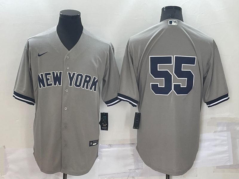 Men's New York Yankees #55 Domingo Germán Grey Cool Base Stitched Baseball Jersey Men's New York Yankees #55 Domingo Germán Grey Cool Base Stitched Baseball Jersey