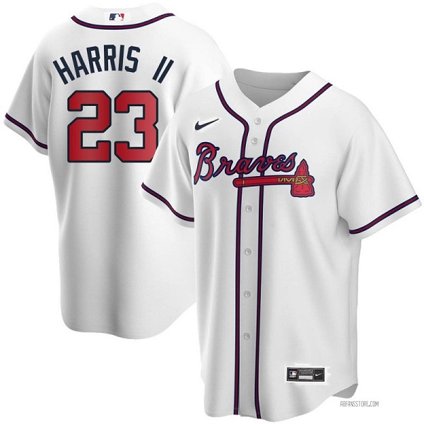 Men's Atlanta Braves #23 Michael Harris II White Cool Base Stitched Baseball Jersey Men's Atlanta Braves #23 Michael Harris II White Cool Base Stitched Baseball Jersey