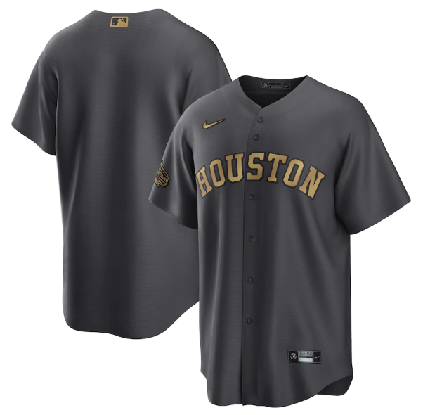 Men's Houston Astros Blank 2022 All-Star CharcoalCool Base Stitched Baseball Jersey Men's Houston Astros Blank 2022 All-Star CharcoalCool Base Stitched Baseball Jersey