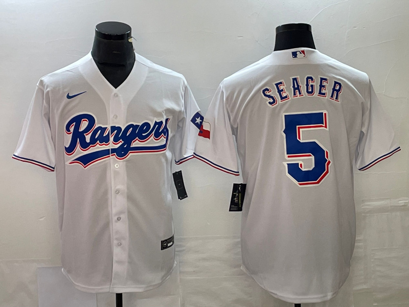 Men's Texas Rangers #5 Corey Seager White Cool Base Stitched Baseball Jersey Men's Texas Rangers #5 Corey Seager White Cool Base Stitched Baseball Jersey