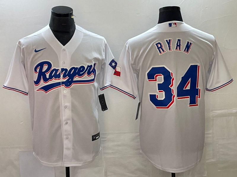 Men's Texas Rangers #34 Nolan Ryan White Cool Base Stitched Baseball Jersey Men's Texas Rangers #34 Nolan Ryan White Cool Base Stitched Baseball Jersey