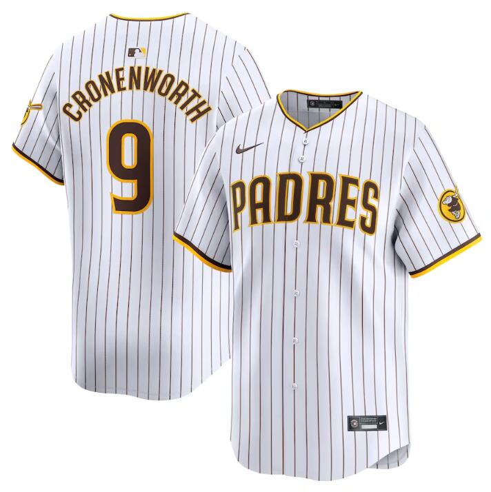 Men's San Diego Padres #9 Jake Cronenworth White 2024 Home Limited Stitched Baseball Jersey Men's San Diego Padres #9 Jake Cronenworth White 2024 Home Limited Stitched Baseball Jersey