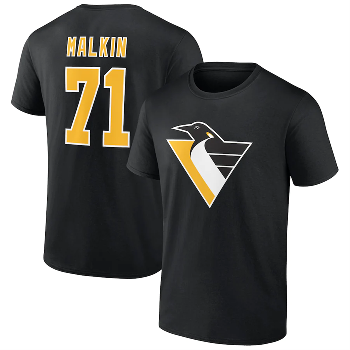 Men's Pittsburgh Penguins #71 Evgeni Malkin Black T-Shirt Men's Pittsburgh Penguins #71 Evgeni Malkin Black T-Shirt