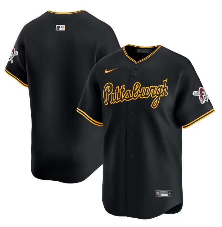 Men's Pittsburgh Pirates Blank Black Alternate Limited Stitched Baseball Jersey Men's Pittsburgh Pirates Blank Black Alternate Limited Stitched Baseball Jersey
