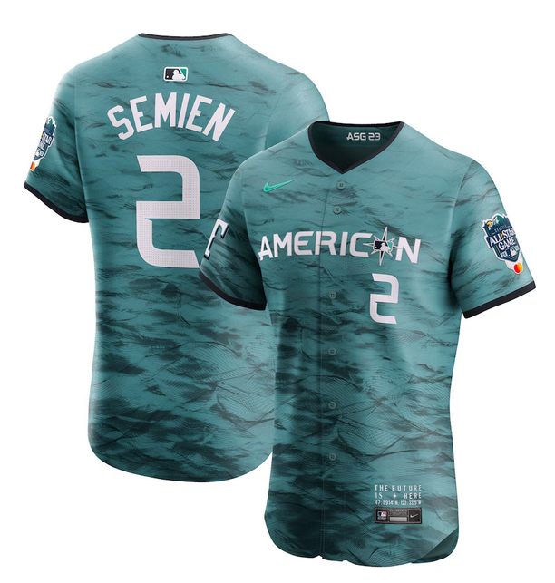 Men's Texas Rangers #2 Marcus Semien Teal 2023 All-star Flex Base Stitched Baseball Jersey Men's Texas Rangers #2 Marcus Semien Teal 2023 All-star Flex Base Stitched Baseball Jersey