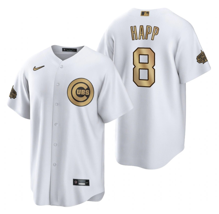 Men's Chicago Cubs #8 Ian Happ 2022 All-Star White Cool Base Stitched Baseball Jersey Men's Chicago Cubs #8 Ian Happ 2022 All-Star White Cool Base Stitched Baseball Jersey