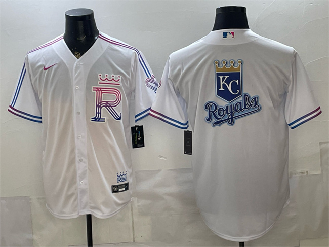 Men's Kansas City Royals Team Big Logo White 2026 City Connect Stadium Stitched Baseball Jersey