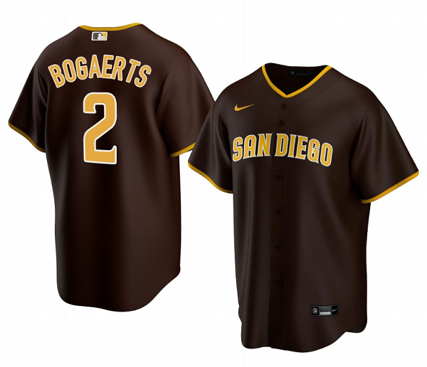 Men's San Diego Padres #2 Xander Bogaerts Brown Cool Base Stitched Baseball Jersey Men's San Diego Padres #2 Xander Bogaerts Brown Cool Base Stitched Baseball Jersey