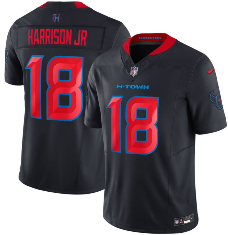 Men's Houston Texans #18 Marvin Harrison Jr Navy 2026 F.U.S.E. Vapor Limited Stitched Football Jersey