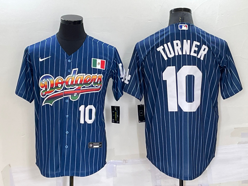 Men's Los Angeles Dodgers #10 Justin Turner Navy Mexico Rainbow Cool Base Stitched Baseball Jersey Men's Los Angeles Dodgers #10 Justin Turner Navy Mexico Rainbow Cool Base Stitched Baseball Jersey