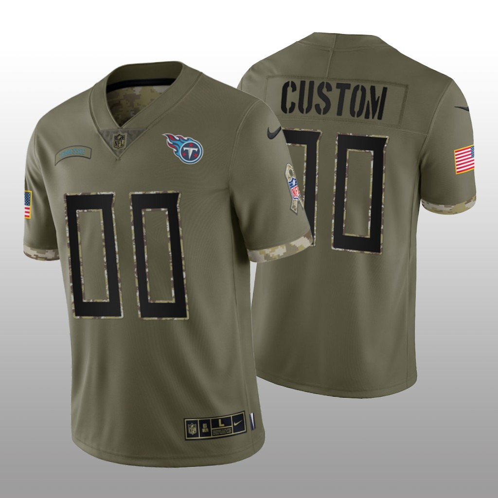 Men's Tennessee Titans ACTIVE PLAYER Custom Olive 2022 Salute To Service Limited Stitched Jersey Men's Tennessee Titans ACTIVE PLAYER Custom Olive 2022 Salute To Service Limited Stitched Jersey