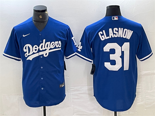 Men's Los Angeles Dodgers #31 Tyler Glasnow Stitched Blue Cool Base Baseball Jersey Men's Los Angeles Dodgers #31 Tyler Glasnow Stitched Blue Cool Base Baseball Jersey