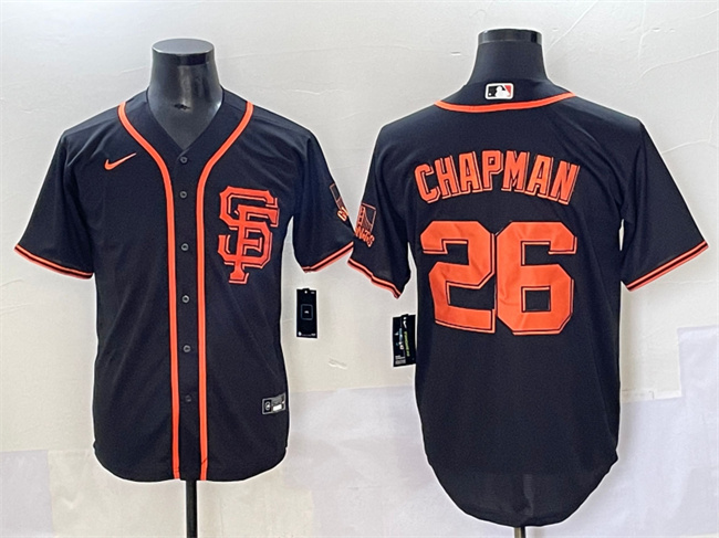 Men's San Francisco Giants #26 Matt Chapman Black Cool Base Stitched Baseball Jersey Men's San Francisco Giants #26 Matt Chapman Black Cool Base Stitched Baseball Jersey