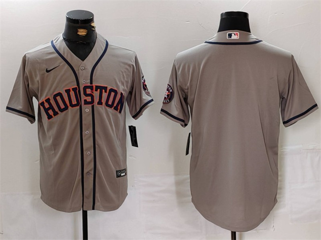Men's Houston Astros Blank Grey Cool Base Stitched Baseball Jersey Men's Houston Astros Blank Grey Cool Base Stitched Baseball Jersey