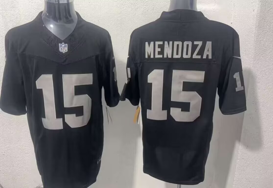 Men's Las Vegas Raiders #15 Fernando Mendoza Black F.U.S.E. Vapor Untouchable Limited Stitched Football Jersey Men's Las Vegas Raiders #15 Fernando Mendoza Black F.U.S.E. Vapor Untouchable Limited Stitched Football Jersey