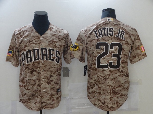 Men's San Diego Padres #23 Fernando Tatis Jr. 2021 Camo Cool Base Stitched Baseball Jersey Men's San Diego Padres #23 Fernando Tatis Jr. 2021 Camo Cool Base Stitched Baseball Jersey