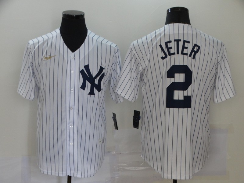 Men's New York Yankees #2 Derek Jeter 2020 New White Cool Base Stitched Jersey Men's New York Yankees #2 Derek Jeter 2020 New White Cool Base Stitched Jersey