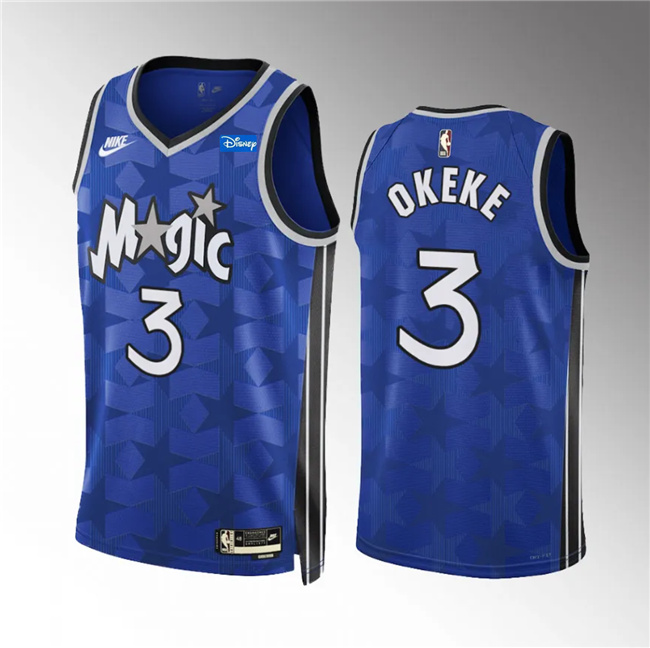 Men's Orlando Magic #3 Chuma Okeke Blue 2023/24 Classic Edition Stitched Basketball Jersey Men's Orlando Magic #3 Chuma Okeke Blue 2023/24 Classic Edition Stitched Basketball Jersey