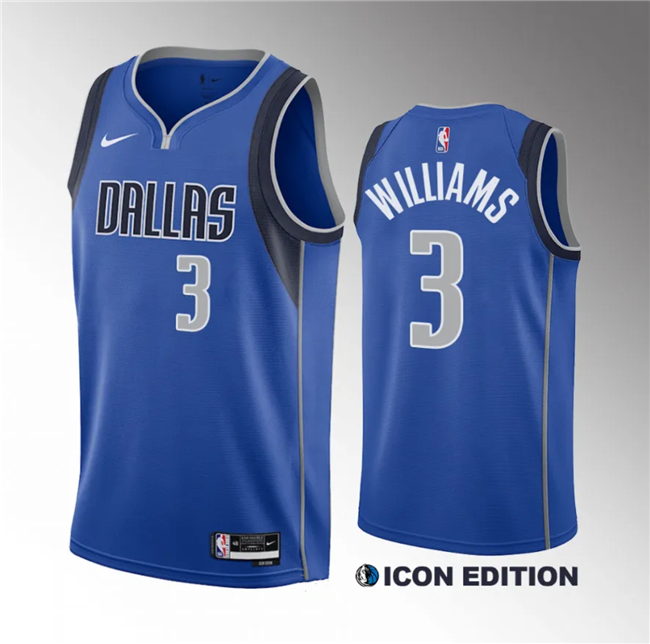 Men's Dallas Mavericks #3 Grant Williams Blue Icon Edition Stitched Basketball Jersey Men's Dallas Mavericks #3 Grant Williams Blue Icon Edition Stitched Basketball Jersey