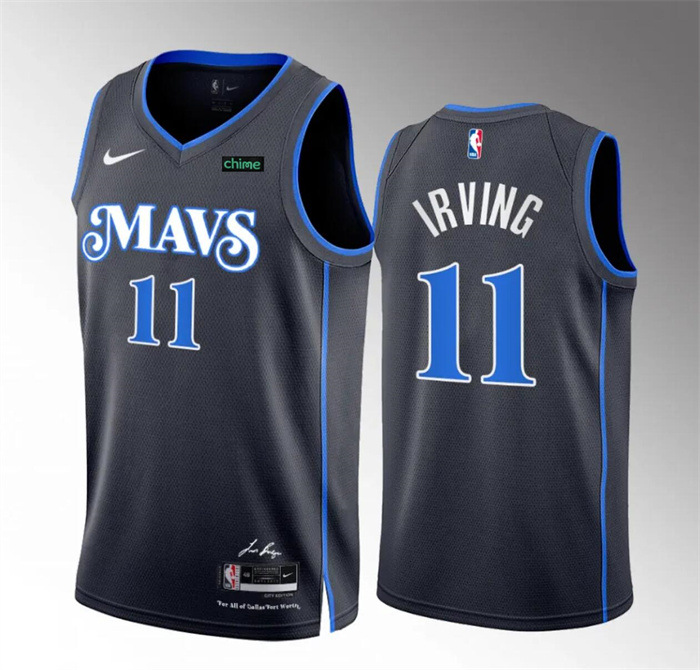 Men's Dallas Mavericks #11 Kyrie Irving Black 2023/24 City Edition Stitched Basketball Jersey Men's Dallas Mavericks #11 Kyrie Irving Black 2023/24 City Edition Stitched Basketball Jersey