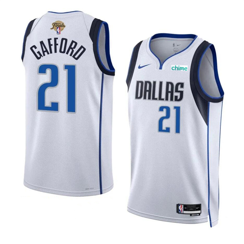 Men's Dallas Mavericks #21 Daniel Gafford White 2024 Finals Association Edition Stitched Basketball Jersey Men's Dallas Mavericks #21 Daniel Gafford White 2024 Finals Association Edition Stitched Basketball Jersey