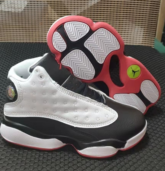 Youth Running Weapon Air Jordan 13 White/Black Shoes 1007