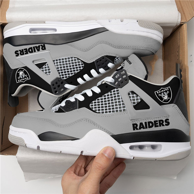 Men's Las Vegas Raiders Running weapon Air Jordan 4 Shoes 001 Men's Las Vegas Raiders Running weapon Air Jordan 4 Shoes 001