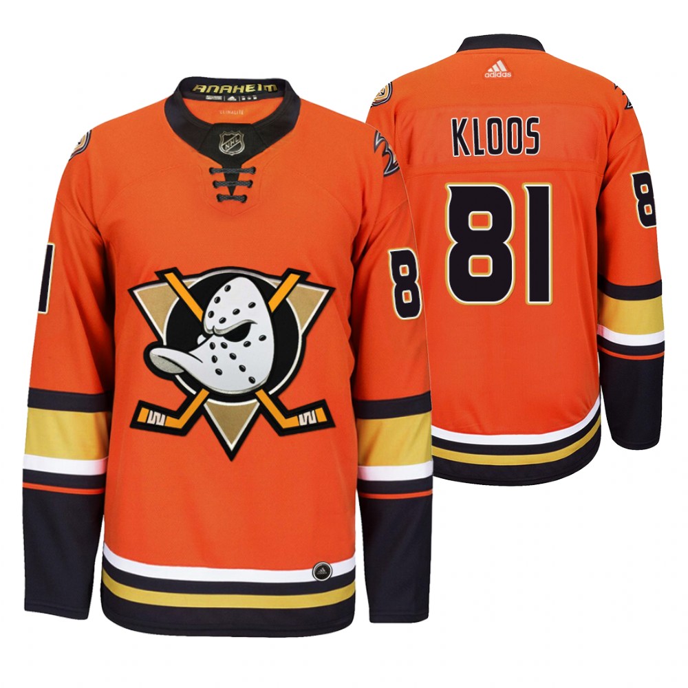 Anaheim Ducks #81 Justin Kloos Men's 2019-20 Third Orange Alternate Stitched NHL Jersey Anaheim Ducks #81 Justin Kloos Men's 2019-20 Third Orange Alternate Stitched NHL Jersey