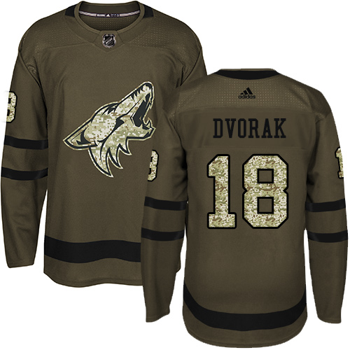 Adidas Coyotes #18 Christian Dvorak Green Salute to Service Stitched NHL Jersey Adidas Coyotes #18 Christian Dvorak Green Salute to Service Stitched NHL Jersey