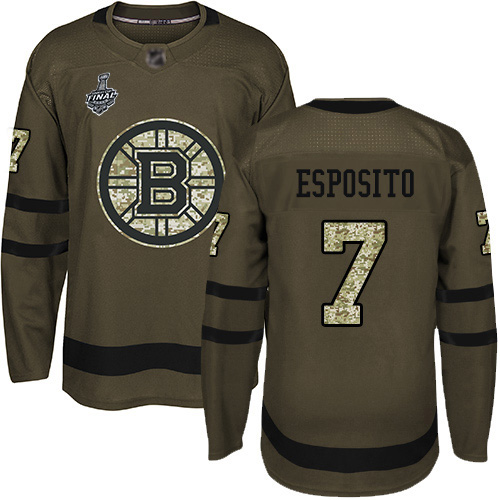 Adidas Bruins #7 Phil Esposito Green Salute to Service Stanley Cup Final Bound Stitched NHL Jersey Adidas Bruins #7 Phil Esposito Green Salute to Service Stanley Cup Final Bound Stitched NHL Jersey