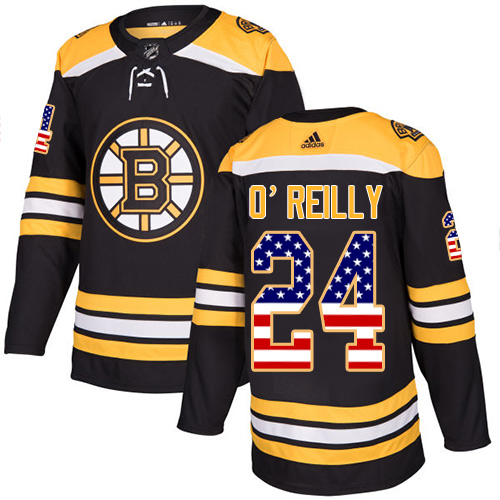 Adidas Bruins #24 Terry O'Reilly Black Home Authentic USA Flag Stitched NHL Jersey Adidas Bruins #24 Terry O'Reilly Black Home Authentic USA Flag Stitched NHL Jersey