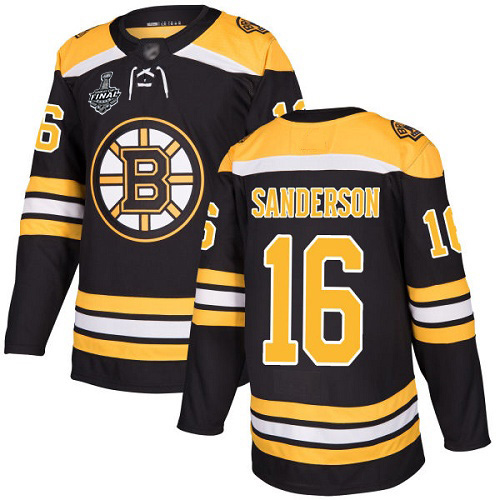 Adidas Bruins #16 Derek Sanderson Black Home Authentic Stanley Cup Final Bound Stitched NHL Jersey