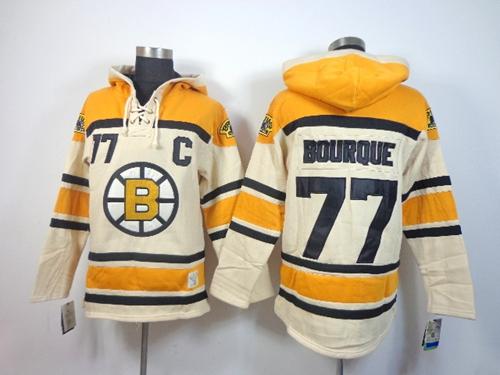 Bruins #77 Ray Bourque Cream Sawyer Hooded Sweatshirt Stitched NHL Jersey Bruins #77 Ray Bourque Cream Sawyer Hooded Sweatshirt Stitched NHL Jersey