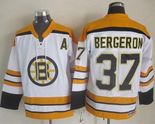 Bruins #37 Patrice Bergeron White CCM Throwback Stitched NHL Jersey Bruins #37 Patrice Bergeron White CCM Throwback Stitched NHL Jersey