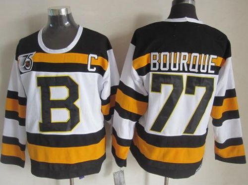 Bruins #77 Ray Bourque White CCM Throwback 75TH Stitched NHL Jersey Bruins #77 Ray Bourque White CCM Throwback 75TH Stitched NHL Jersey