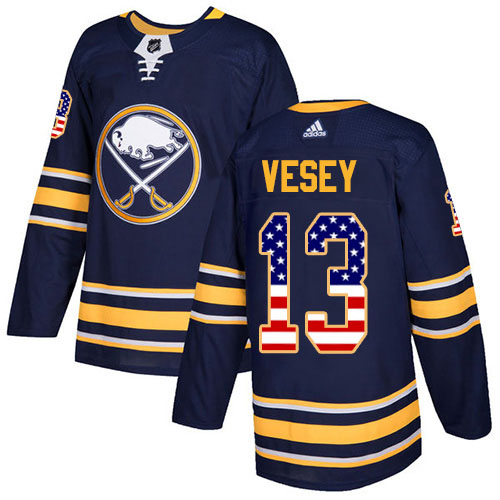 Adidas Sabres #13 Jimmy Vesey Navy Blue Home Authentic USA Flag Stitched NHL Jersey Adidas Sabres #13 Jimmy Vesey Navy Blue Home Authentic USA Flag Stitched NHL Jersey