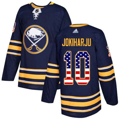 Adidas Sabres #10 Henri Jokiharju Navy Blue Home Authentic USA Flag Stitched NHL Jersey Adidas Sabres #10 Henri Jokiharju Navy Blue Home Authentic USA Flag Stitched NHL Jersey