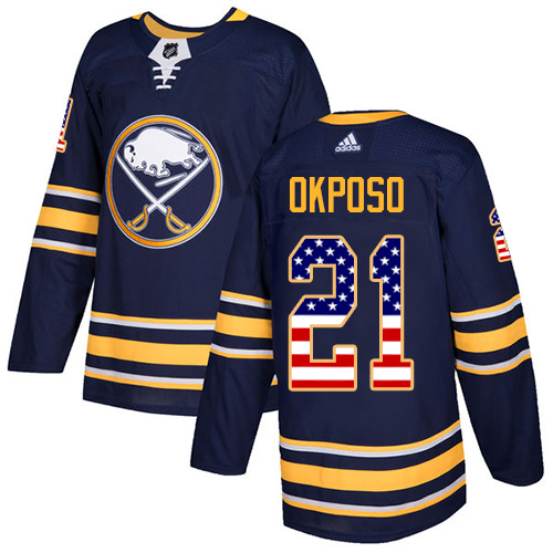 Adidas Sabres #21 Kyle Okposo Navy Blue Home Authentic USA Flag Stitched NHL Jersey Adidas Sabres #21 Kyle Okposo Navy Blue Home Authentic USA Flag Stitched NHL Jersey