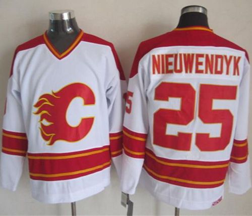 Flames #25 Joe Nieuwendyk White CCM Throwback Stitched NHL Jersey Flames #25 Joe Nieuwendyk White CCM Throwback Stitched NHL Jersey
