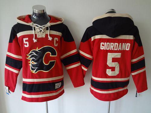 Flames #5 Mark Giordano Red Sawyer Hooded Sweatshirt Stitched NHL Jersey Flames #5 Mark Giordano Red Sawyer Hooded Sweatshirt Stitched NHL Jersey