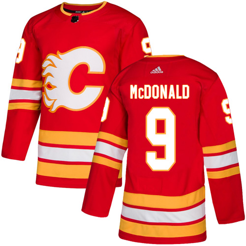 Adidas Flames #9 Lanny McDonald Red Alternate Authentic Stitched NHL Jersey Adidas Flames #9 Lanny McDonald Red Alternate Authentic Stitched NHL Jersey