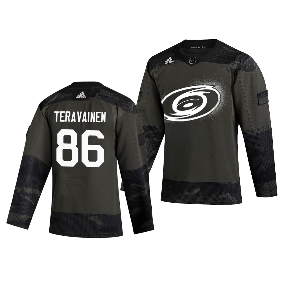 Carolina Hurricanes #86 Teuvo Teravainen Adidas 2019 Veterans Day Men's Authentic Practice NHL Jersey Camo Carolina Hurricanes #86 Teuvo Teravainen Adidas 2019 Veterans Day Men's Authentic Practice NHL Jersey Camo